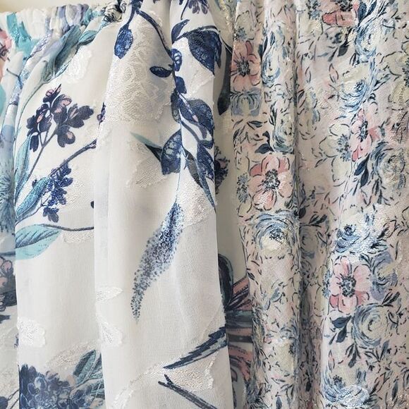 Pretty & Feminine Cupio Blue Satin Floral Butterfly Top size XL Blouse - Picture 3 of 9